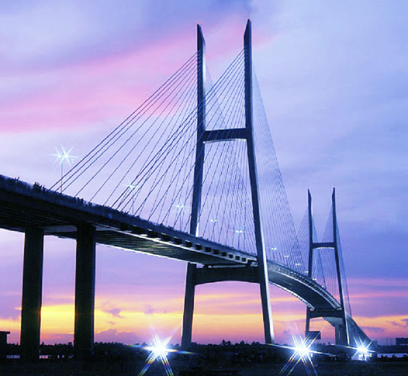 Ngắm vẻ đẹp của cầu Mỹ Thuận về đêm